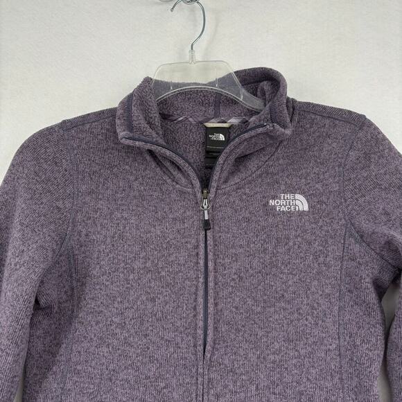 The North Face Crescent Sunset Sweater Knit Jacket Full Zip Purple Women's S - Picture 2 of 13